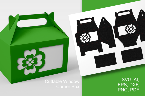 4 Leaves Clover Gable Box: 3D SVG for Saint Patrick S Day