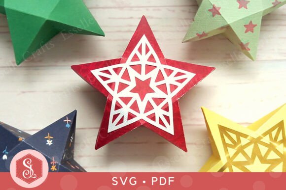 Christmas 3D SVG Star Treat Box for Bloggers