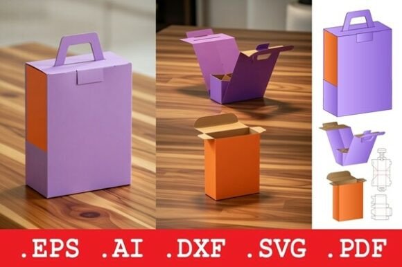 Flap Cardboard Box Dieline: 3D SVG Objects for Web