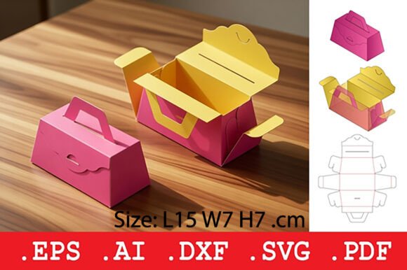 Folding Handle Box with Secure Lock: 3D SVG for Objects