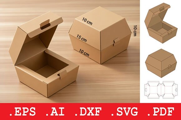 Hexagonal Clamshell Burger Box: 3D SVG Objects Review