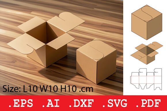 Interlocking S Curve Folding Cube Box: 3D SVG for Objects