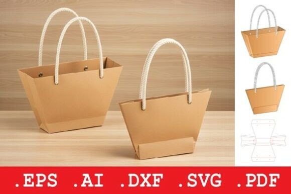 Mini Rope Handle Gift Bag: A Premium 3D SVG for Objects
