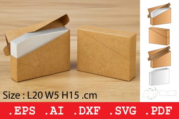 Rectangular Angled Tuck Top Box: A 3D SVG for Objects