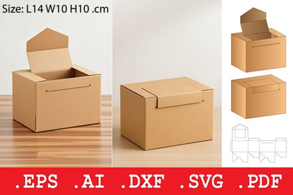 Review: Envelope Flap Cardboard Box Packaging 3D SVG Objects