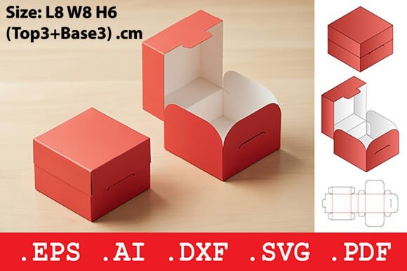 Square Flip Top Locking Box: 3D SVG for Objects