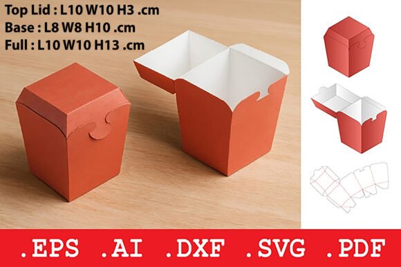 Square Food Box 3D SVG: A Fresh Objects Asset