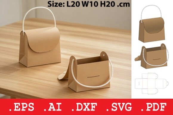 Tapered Gift Bag 3D SVG: Elegant Objects for Crafters