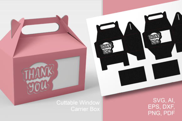Thank You N Circle Gable Box: 3D SVG for Life Events
